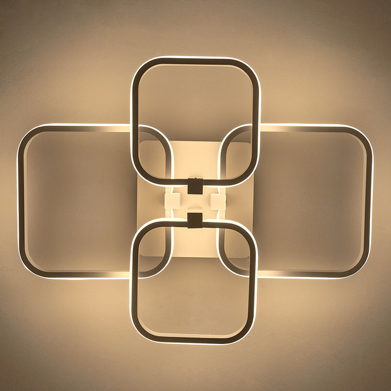 Contemporary LED Light-adjusted 4-Light Led Semi Flush Mount