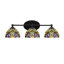 Eddis Light Bath Bar Shown In Matte Black Finish With 7" Lynx Art Glass