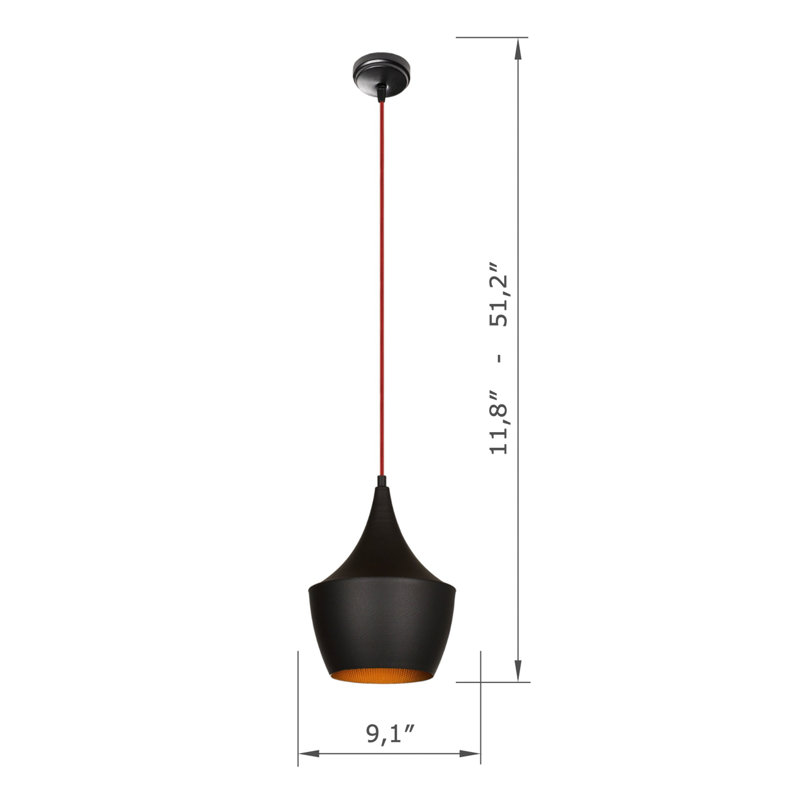 Luminaire suspendu simple à hauteur réglable