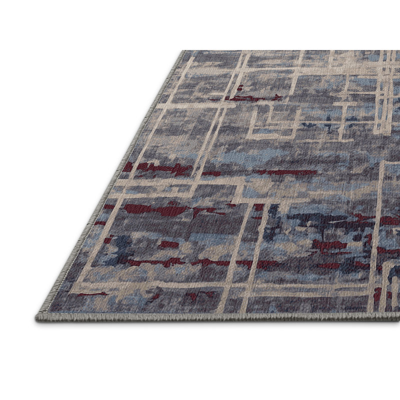 Machine Washable Gray Area Rug, Runner 2' x 5'