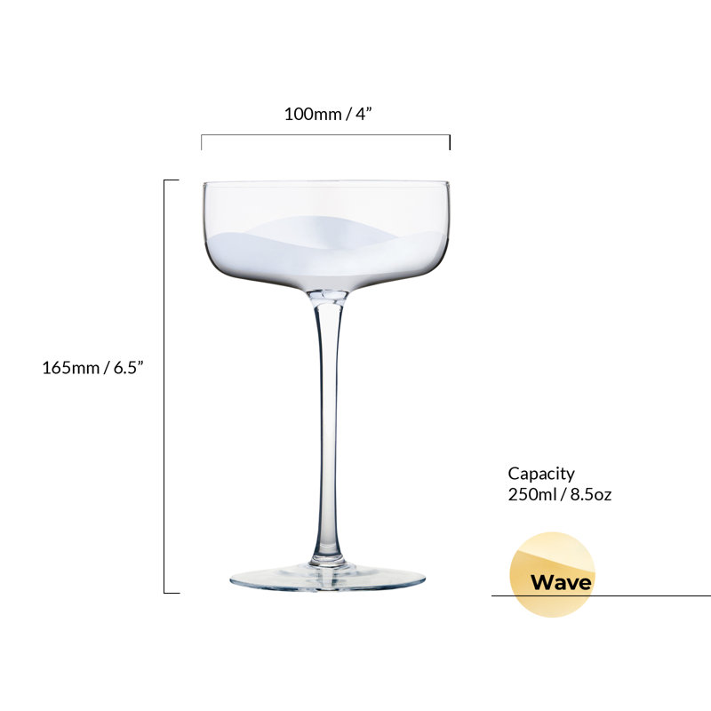 Vague 8,5 oz Ensemble coupe champagne, Argent