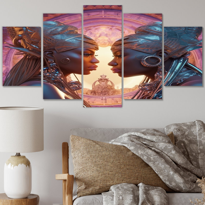 Shrader - Couple, reproduction sur toile - 5 panneaux