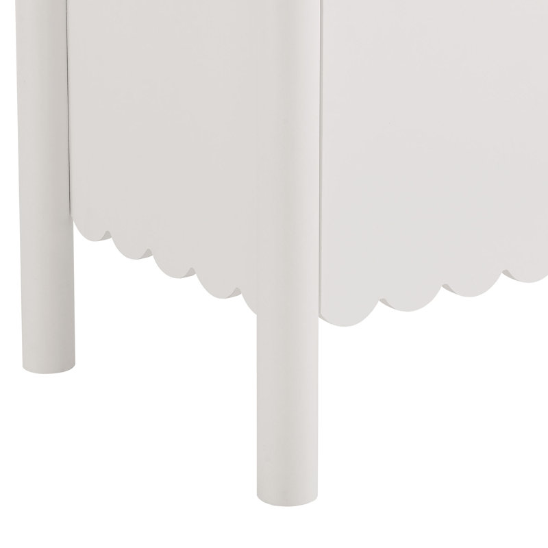Emmeline 35" 2-Door Scalloped Sideboard Cabinet, White