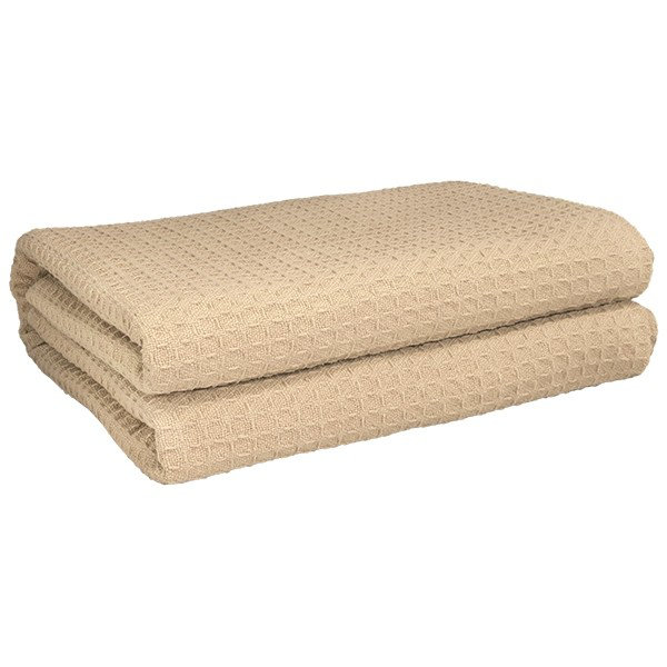 Couverture en coton ISC Rifz, Naturel, Très grand