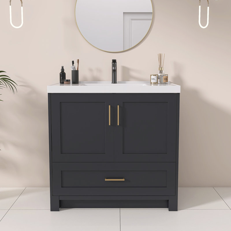 Meuble-lavabo simple en bois massif 36 po Liskeard
