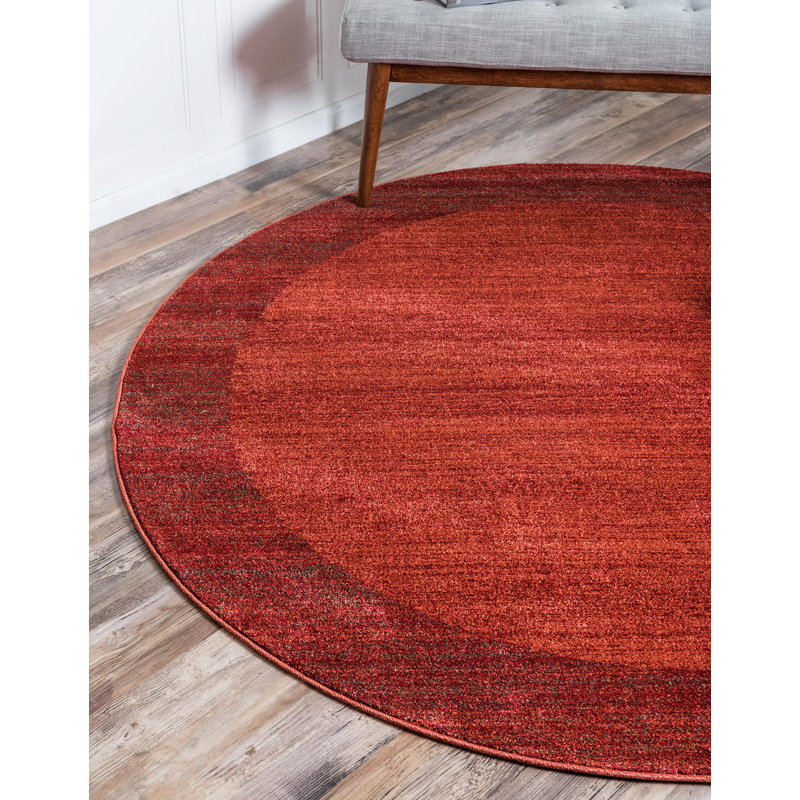 Tapis terre cuite Hermina, Rond 6 pi 1 po x 6 pi 1 po