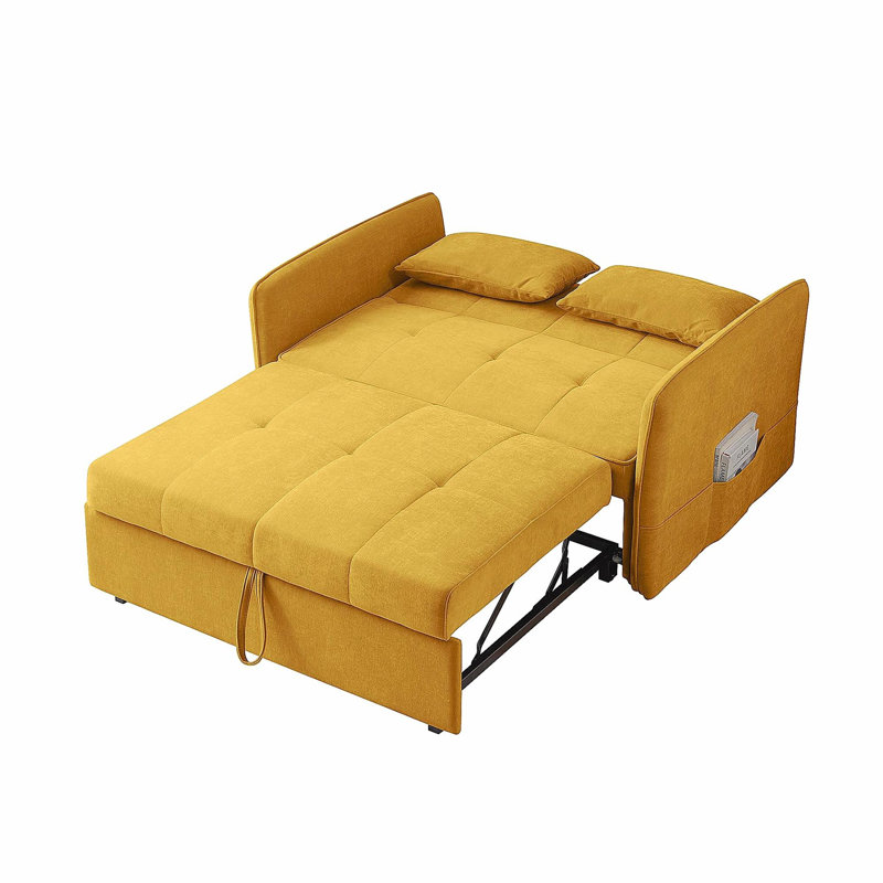 Luxueux canapé-lit en tissu chenille avec assise confortable et structure robuste, idéal pour se détendre et dormir