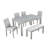 Wooden Dining Rectangular Table With Bench, Kitchen Table With Bench  Small Space,  Person Dining Table, Grey-1325616486