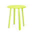 Mobilier de jardin bistro vert lime, structure en fer thermolaqué, 2 chaises et une table incluses. Matériau mat et élégant.