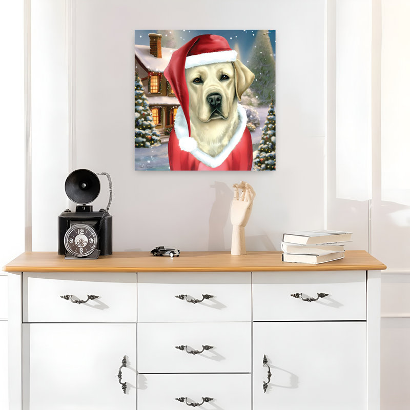 Père Noël, laboratoire abstrait, art contemporain, hiver, H 18 po x l 18 po