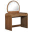 Table de coiffeuse 39 "avec miroir et miroir à écran tactile éclairé, coiffeuse avec tiroir pour chambre à coucher, espresso