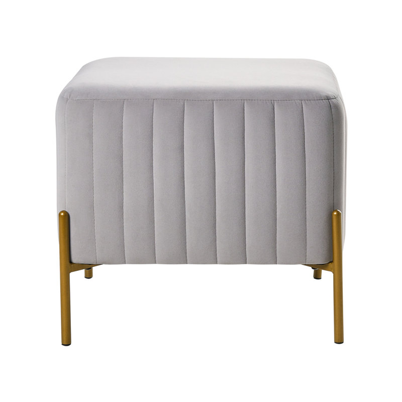 Footstool Benzant Velvet, Grey