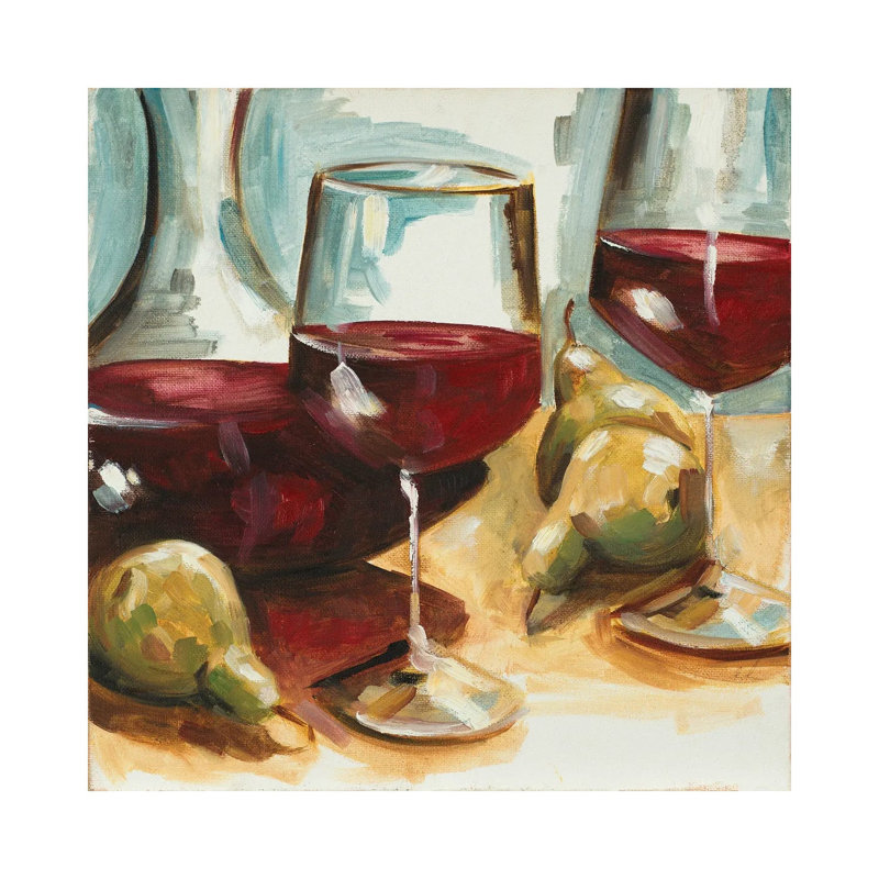 Red Wine And Pears by Heather A. French-Roussia - Wrapped Canvas Gallery-Wrapped Canvas Giclée, 30.48 cm H x 30.48 cm W