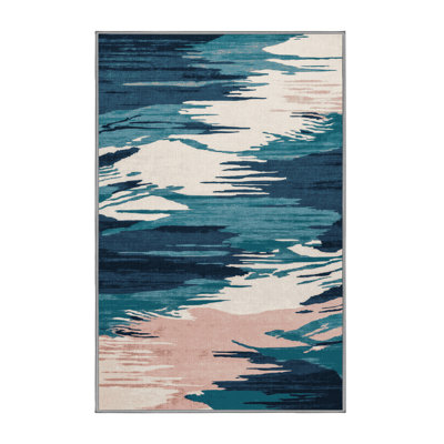 Tapis gris aquarelle lavable à la machine