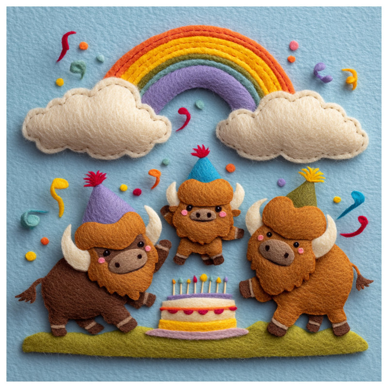 Rideaux de fenêtre Felt Buffalo Birthday Party, Blocage, 50 po x 92 po - 1 panneau