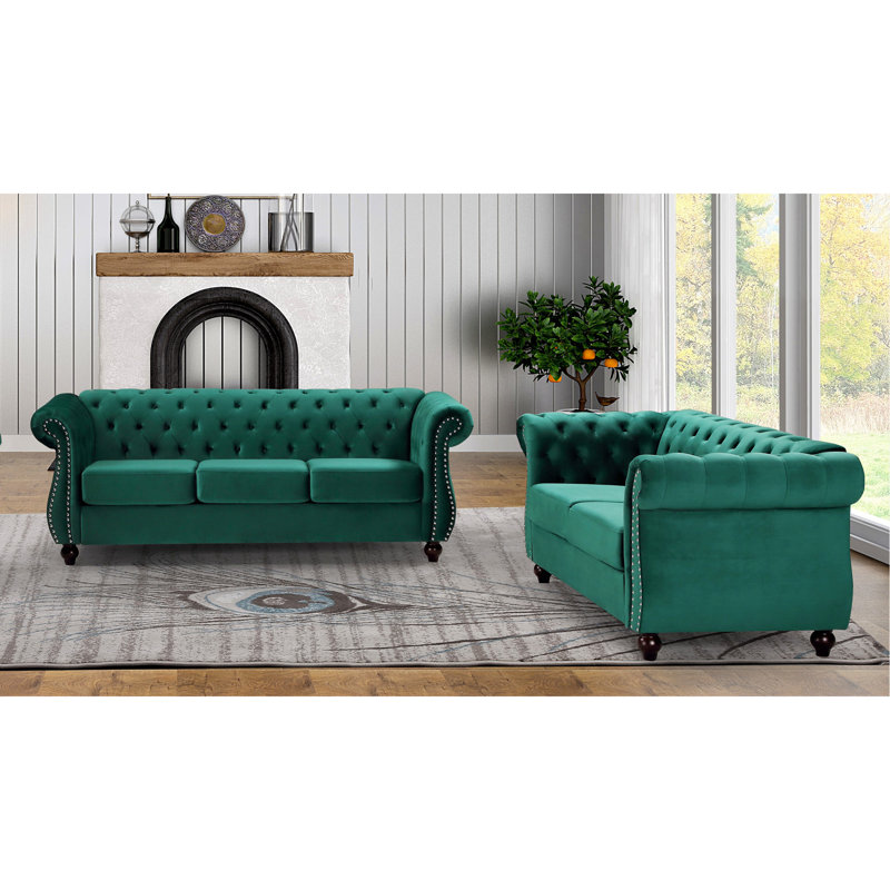 Fauteuil d'appoint Chesterfield, Vert