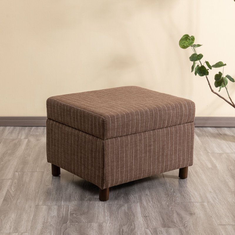 Repose-pieds avec rangement Avyanah, Mélange de polyester teck