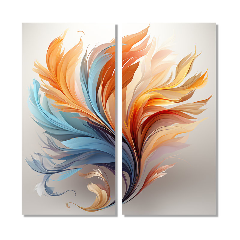 Art mural Liadan - Plumes d'animaux, 40" H x 40" W, Wrapped Canvas, Does Not Apply