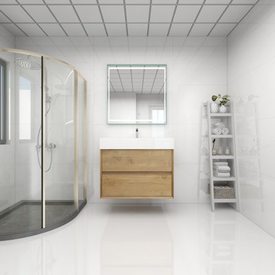 36" Wall Mounted Single Bathroom Vanity