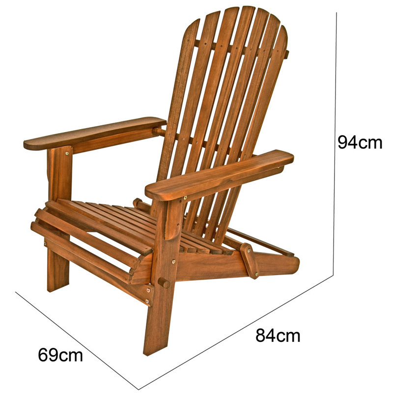 Theodosius Acacia Foldable Outdoor Adirondack Chair