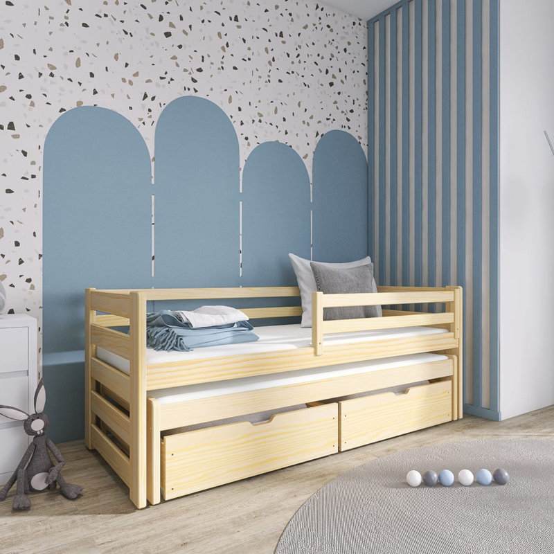 Bergson 135 X 190cm Standard with Storage Included with Trundle Included, Pine
