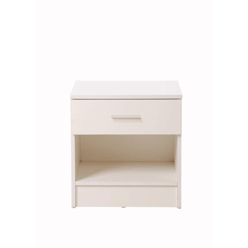 Willette 45cm W Manufactured Wood Bedside Table, White
