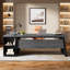 Bureau de direction en L 78 po en bois manufacturé et en métal-345318996
