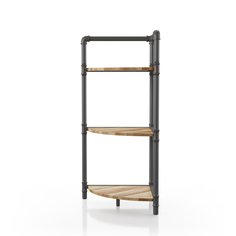 57.78cm W Steel Corner Bookcase, (3 Tier) 93cm H x 57.78cm W x 38.73cm D
