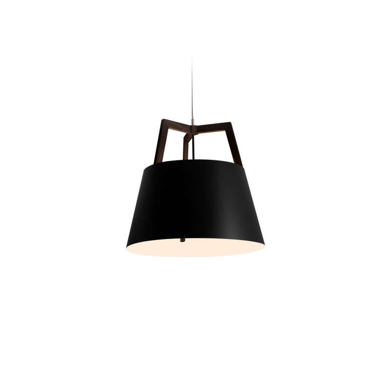 Imber Pendant, Dark Stained Walnut/Rose Gold, 22" H x 24" W x 24" D, 3500K LED w/ Diffuser - Corded