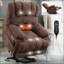 Fauteuils inclinables avec lève-personne électrique, massage à 8 points Chaleur lombaire surdimensionnée | Chenille | Brun