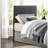 Twin Size Gray Fabric Headboard, Padded Vertical Channel And Made With Engineered Wood Headboard Cover, Style Construction
