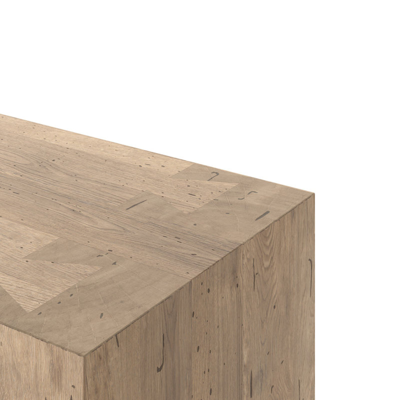 Abaso 94.5 in. W Sideboard, Whitewash Rustic Wormwood Oak