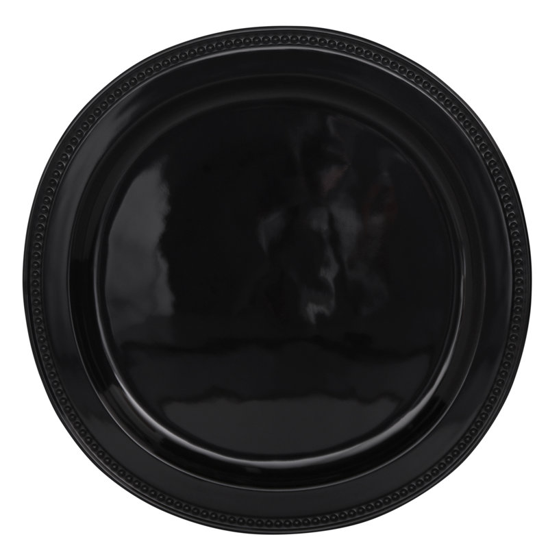 Venetian 11.5" Melamine Dinner Plate, Black