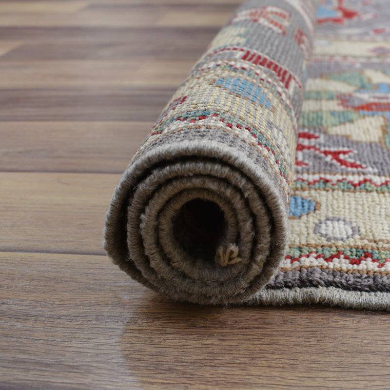 Tapis de zone en laine oushak 9 pi 1 po x 12 pi 5 po one-of-kind-noué la main Piffard