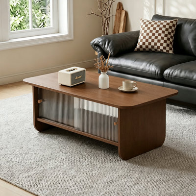 47" Rectangular Modern Solid Wood Coffee Table