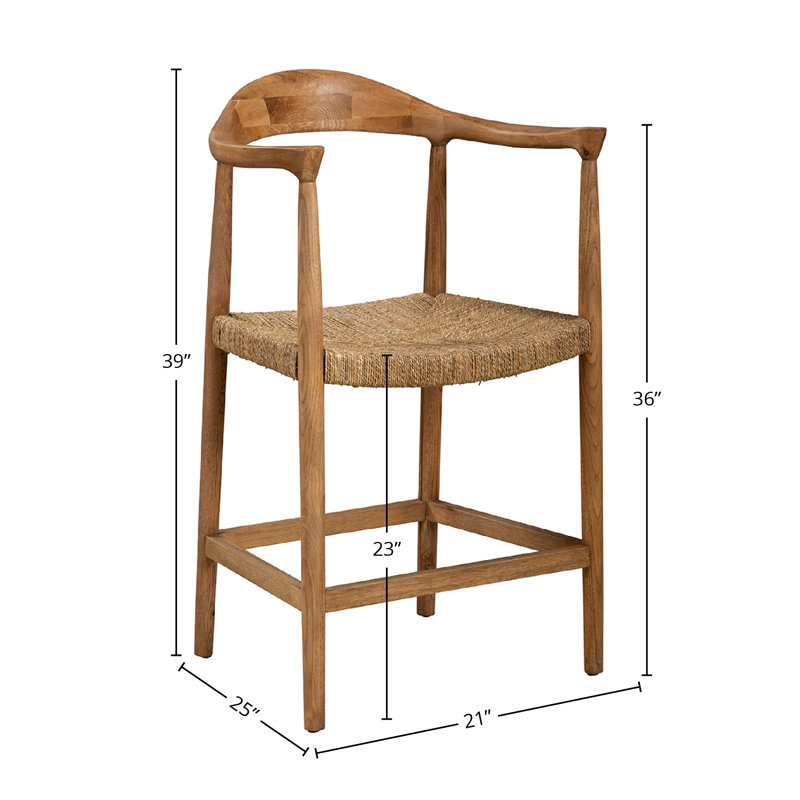 Abraham 39" Tall Counter Stool, Natural