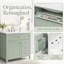 Meuble-lavabo autoportant 36 po avec lavabo 36 po, vert clair, 3 tiroirs, tablette réglable, capacité de 100 lb, robinet non inclus-212621024