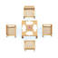 3 Pcs Grade-A Teak Wood Dining Set: 36" Square Table And 2 Leveb Stacking Arm Chairs #11LV0802-1302718934