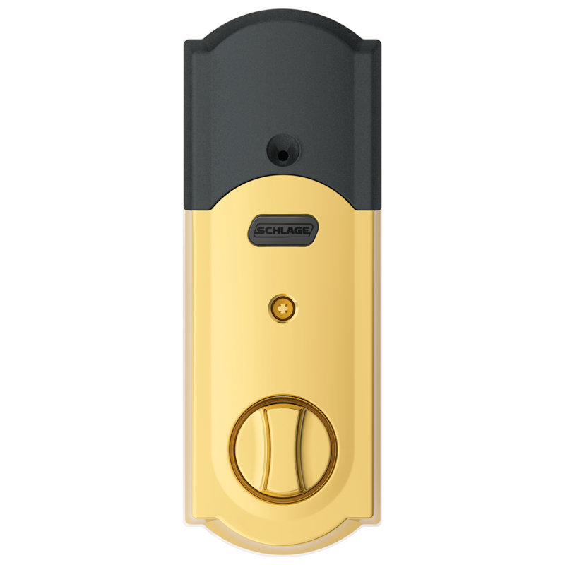 Single Cylinder Keyless Electronic Deadbolt, Bright Brass