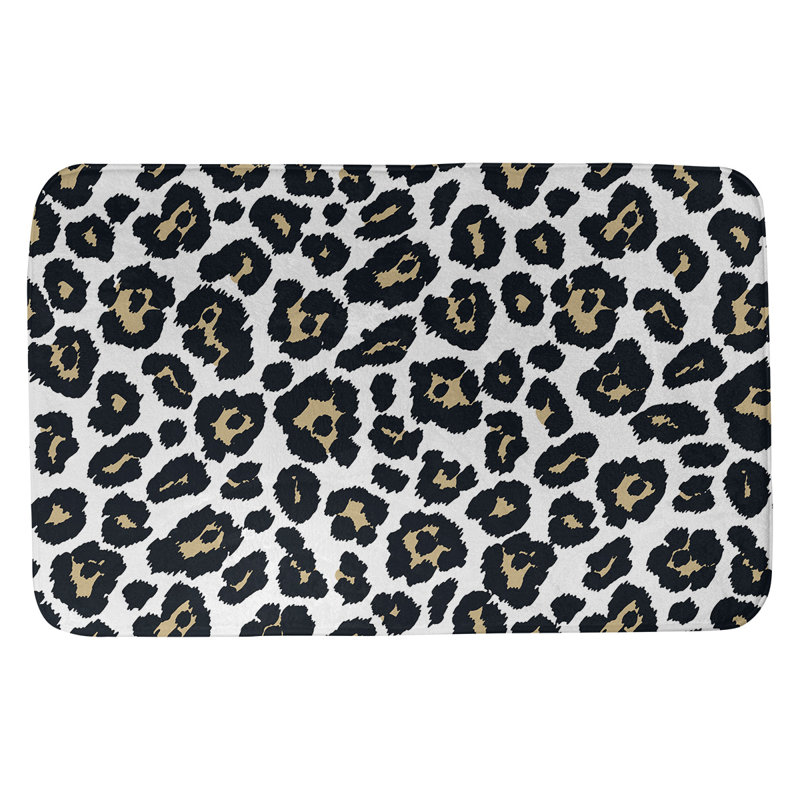 Tapis pour salle de bain New Orleans, H 0,5 po x l 21 po x L 34 po, Blanc / vieil or / noir