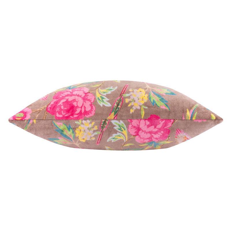 Ataman Floral Square Cushion, Polyester, Pink