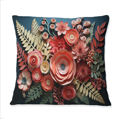 Coussin Ferns Coral Whispers Papercut - Ferns
