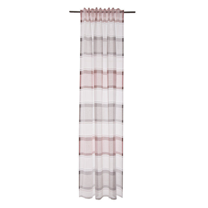 Trace Eyelet Semi Sheer Curtain, Pink