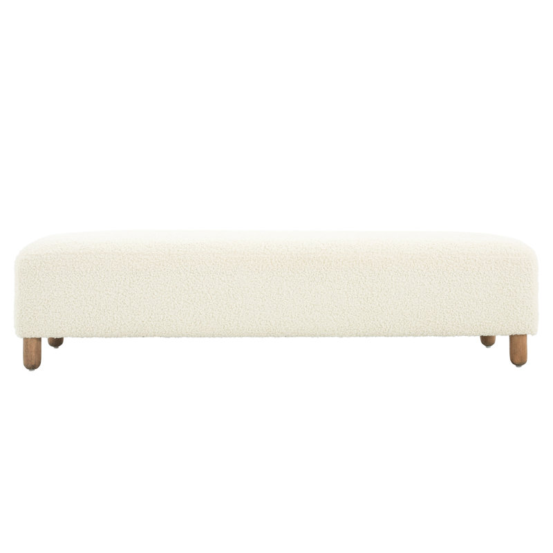 Blanc confortable avec mélange de 65% d'acrylique, structure, coussin en mousse, conception polyvalente, assemblage en 10 minutes, revêtement de 20,5 po de largeur, pin massif et contreplaqué de forme rectangulaire, produit Easy 58,7 po