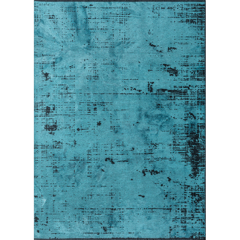 Green Black Camouflage Luxury Area Rug, Rectangle 7'10" x 9'10"