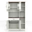 Armoire de garde-manger avec support à vin Farmhouse 70,87 "avec 4 portes et tablettes réglables Farmhouse