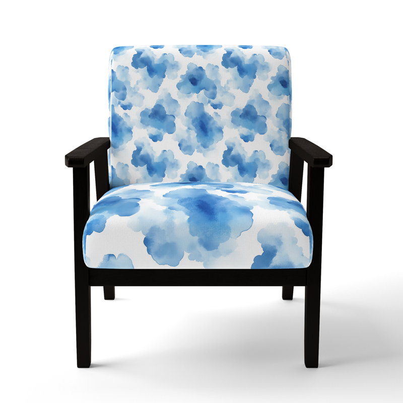 Chaise rembourrée Modern, Accoudoirs carrés noirs