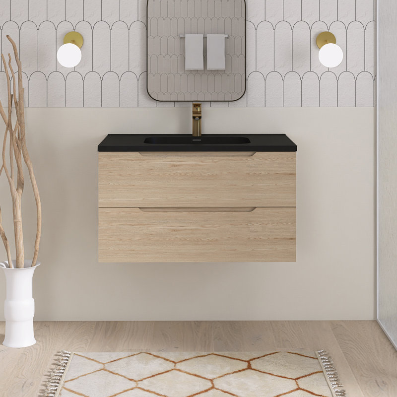 Meuble-lavabo simple 36 po avec comptoir en quartz intégré