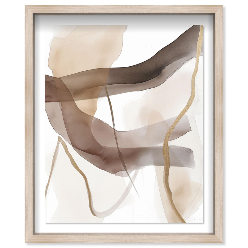 Oliver Gal Le Dancer I Abstract - Luxury Shadowbox Framed Wall Art, 46" H x 37" W, Cream