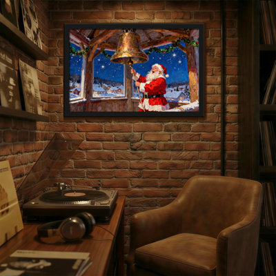 Noël, père Noël, sonner la cloche en hiver